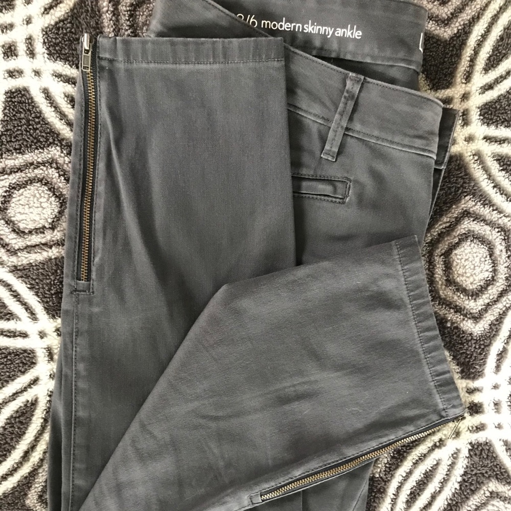 Loft 28/6 Modern Skinny Ankle Zip Jeans, Charcoal